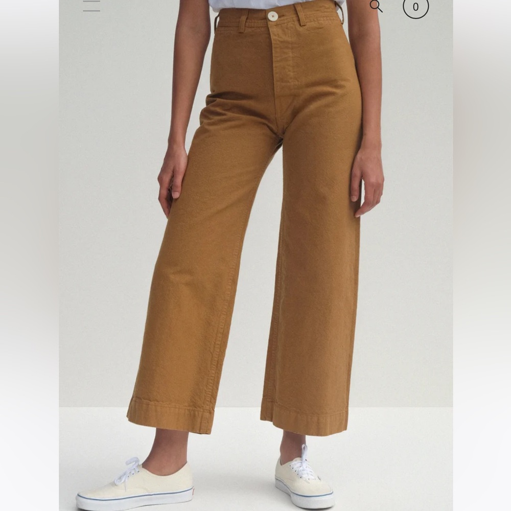 Jesse Kamm Wide Leg Pants in Tan - Picture 2 of 7